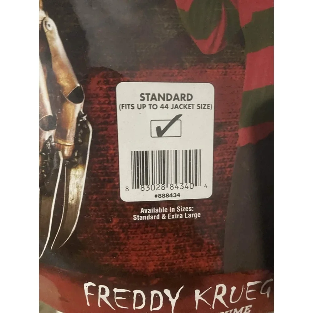 Freddy Krueger Nightmare On Elm Street Mask Shirt Size 44 Movie Cosplay‎ Horror